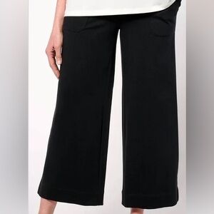 NWOT Isaac Mizrahi Essentials Pima Cotton Culotte Pants Pitch Black size LP